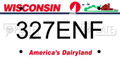 327ENF Wisconsin License Plate
