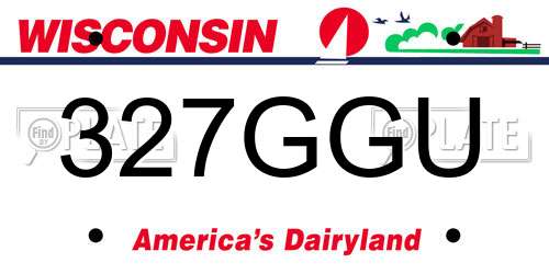 327GGU Wisconsin License Plate