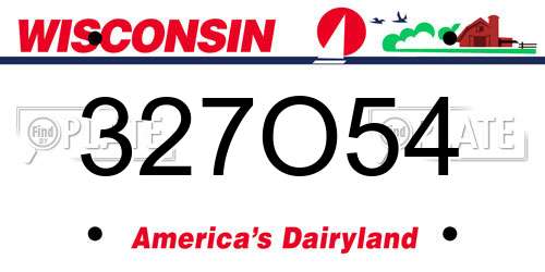 327O54 Wisconsin License Plate