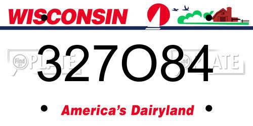 327O84 Wisconsin License Plate