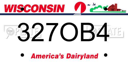 327OB4 Wisconsin License Plate