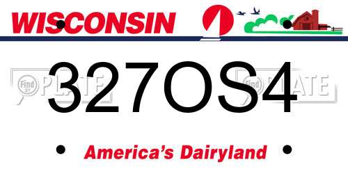 327OS4 Wisconsin License Plate