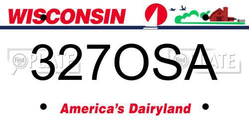 327OSA Wisconsin License Plate