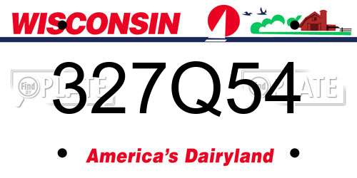 327Q54 Wisconsin License Plate