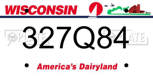 327Q84 Wisconsin License Plate