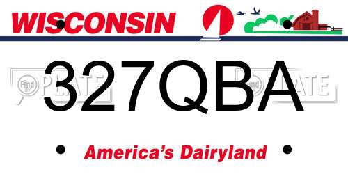327QBA Wisconsin License Plate