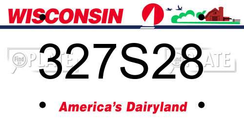 327S28 Wisconsin License Plate