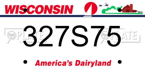 327S75 Wisconsin License Plate