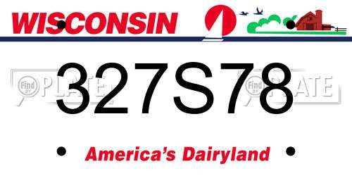 327S78 Wisconsin License Plate