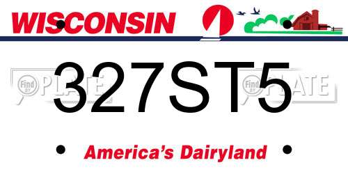 327ST5 Wisconsin License Plate