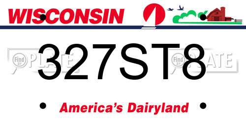 327ST8 Wisconsin License Plate