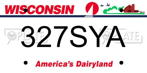 327SYA Wisconsin License Plate