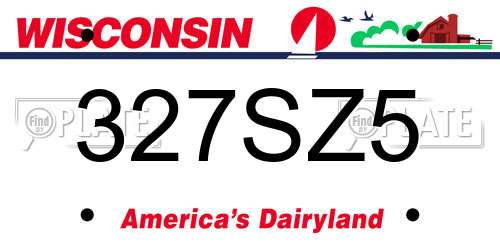 327SZ5 Wisconsin License Plate