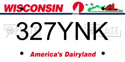 327YNK Wisconsin License Plate