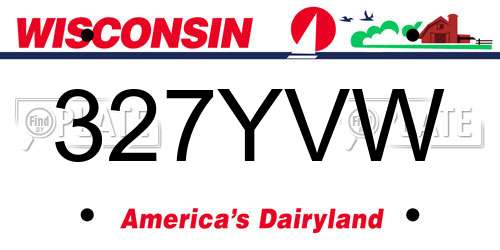327YVW Wisconsin License Plate