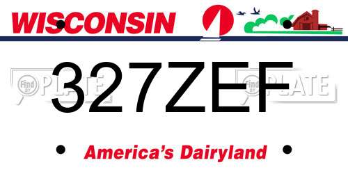 327ZEF Wisconsin License Plate