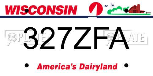327ZFA Wisconsin License Plate
