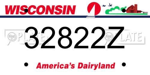 32822Z Wisconsin License Plate