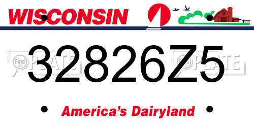 32826Z5 Wisconsin License Plate