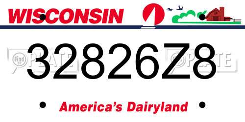 32826Z8 Wisconsin License Plate