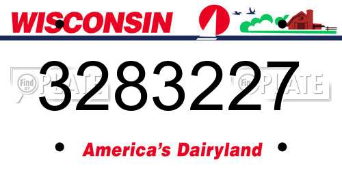 3283227 Wisconsin License Plate
