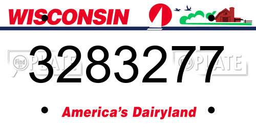 3283277 Wisconsin License Plate