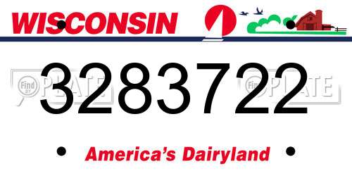 3283722 Wisconsin License Plate