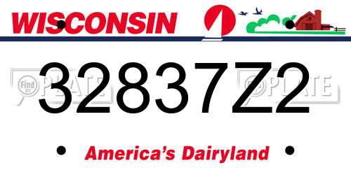 32837Z2 Wisconsin License Plate