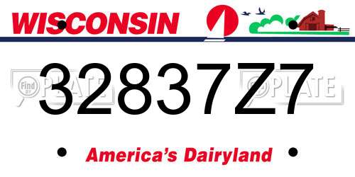 32837Z7 Wisconsin License Plate