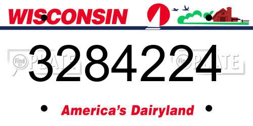 3284224 Wisconsin License Plate