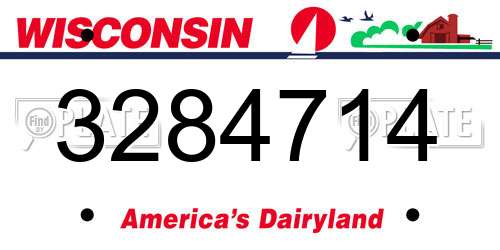 3284714 Wisconsin License Plate
