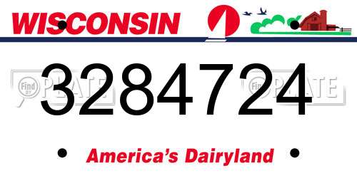 3284724 Wisconsin License Plate