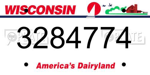 3284774 Wisconsin License Plate