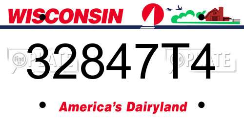 32847T4 Wisconsin License Plate
