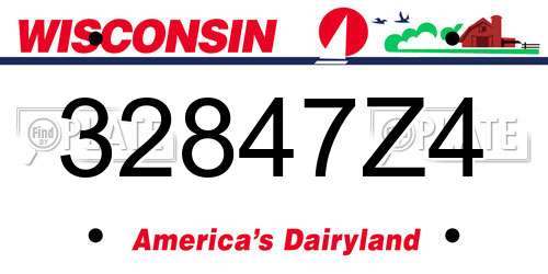 32847Z4 Wisconsin License Plate