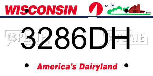 3286DH Wisconsin License Plate