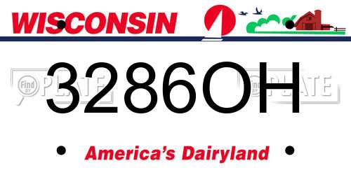 3286OH Wisconsin License Plate