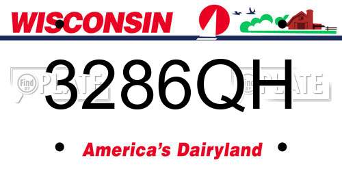 3286QH Wisconsin License Plate