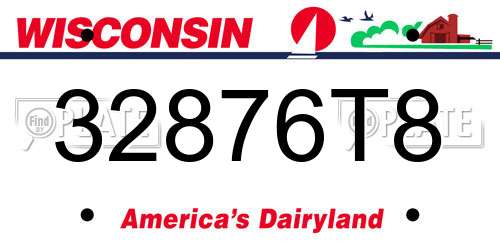 32876T8 Wisconsin License Plate