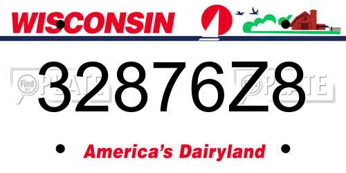 32876Z8 Wisconsin License Plate