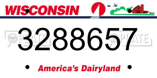 3288657 Wisconsin License Plate