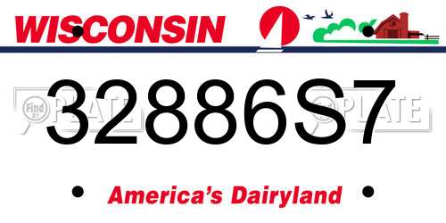 32886S7 Wisconsin License Plate