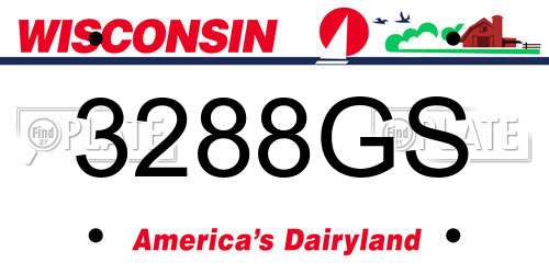 3288GS Wisconsin License Plate