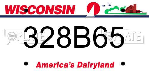 328B65 Wisconsin License Plate