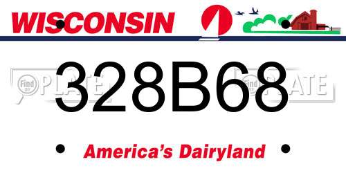 328B68 Wisconsin License Plate