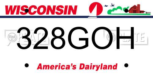 328GOH Wisconsin License Plate
