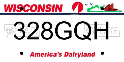 328GQH Wisconsin License Plate