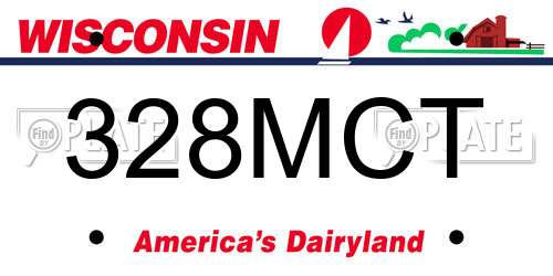 328MCT Wisconsin License Plate