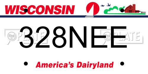 328NEE Wisconsin License Plate