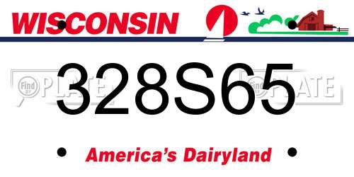 328S65 Wisconsin License Plate